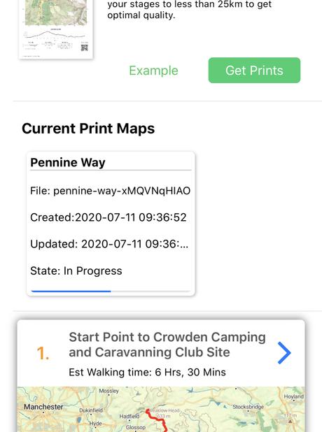 Itinerary Creation and Print Maps on Hiiker