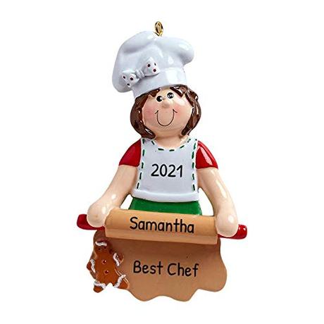 Personalized Loves to Bake Christmas Tree Ornament 2020 - Chef Chief Cooker Baker Spatula Best New Kitchen Restaurant Profession Job Sugar Friend Oven Mother Dough Mom - Year Free Customization