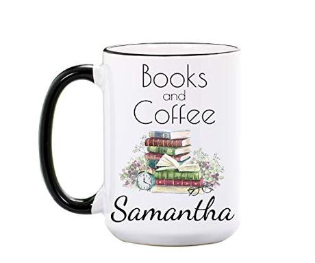 Bookworm Mug - Personalized 15 oz or 11 oz Ceramic Cup - Gift for Readers - Book Mugs - Reading Lover Gifts - Bookworms Coffee Cups - Dishwasher & Microwave Safe - Made In USA