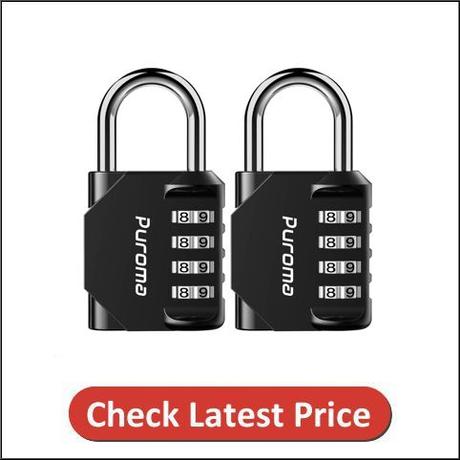 Puroma 2 Pack Combination Lock 4 Digit Outdoor Waterproof Padlock