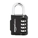 AmazonBasics 4-Digit Combination Padlock, Black, 2-Pack