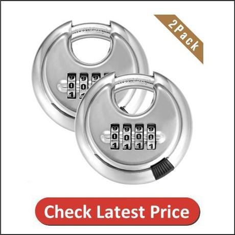 DELSWIN 4 Digit Combination Disc Padlock with Hardened Steel