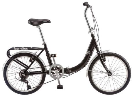 Schwinn Loop Adult Folding Bike, 20-inch Wheels, Rear Carry Rack, Black