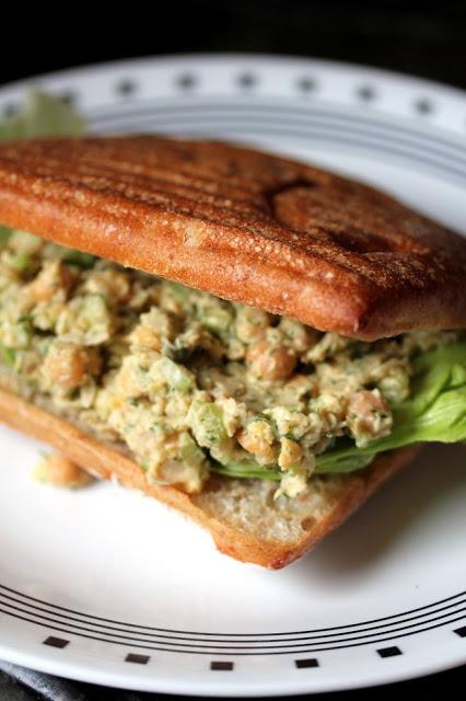 Vegan Chickpea Salad Sandwich with Almonds