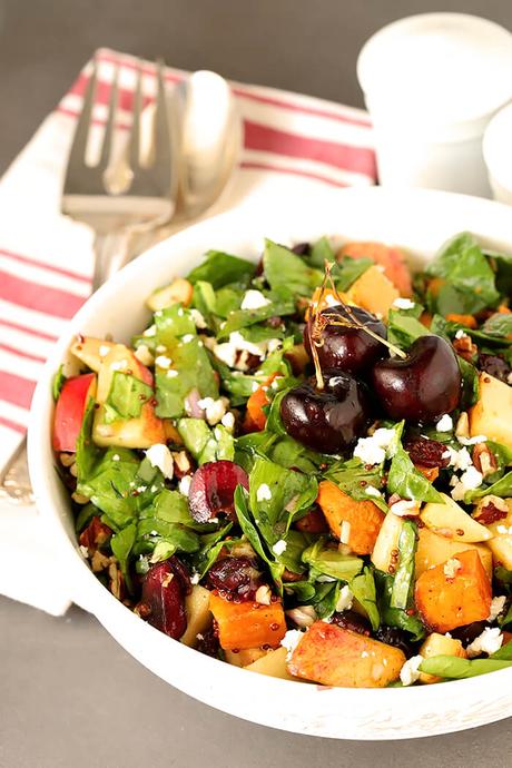 Sweet Potato and Spinach Chopped Salad