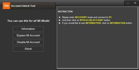 Download Mi account Unlock Tool | Bypass Mi Cloud Verification
