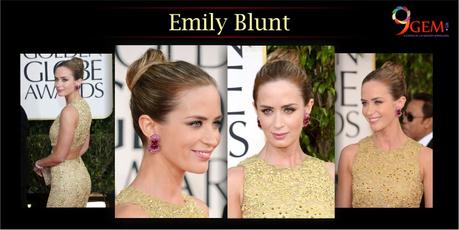 Emily Blunt Wear Ruby Gemstone Studs