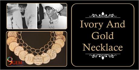 elizabeth taylor wear ivory and gold necklace