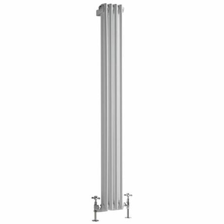 Milano Windsor - Vertical Double Column White Traditional Cast Iron Style Radiator - 1500mm x 200mm