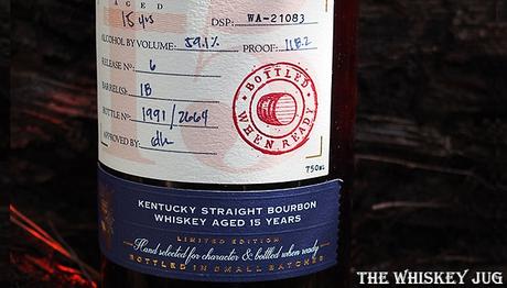 Doc Swinson's 15 Years Rare Release Bourbon Bottom Label