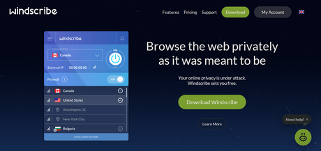 Windscribe More Data Less Restrictions best free VPN for firedtick