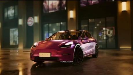 Check Out This Purple Tesla Model 3 From PUBG Game In Real Life