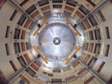 The first piece of the Iter tokamak being lowered into place