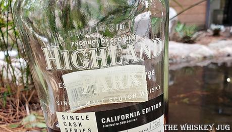 Single Cask Highland Park 13 Years California Edition Top Label