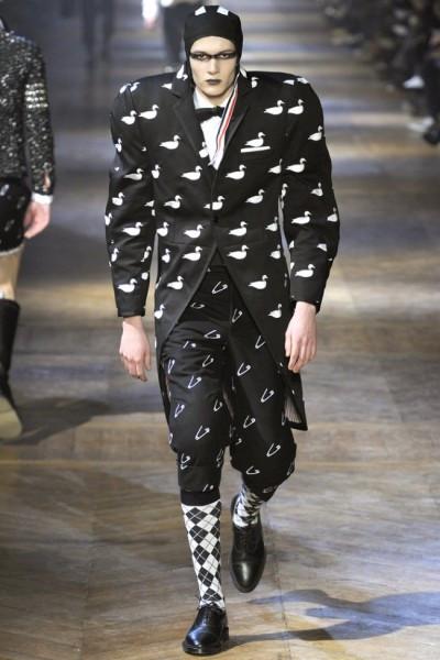 aggressive looks, a bit of campness and whimsical prints @ THOM BROWNE a/w 2012