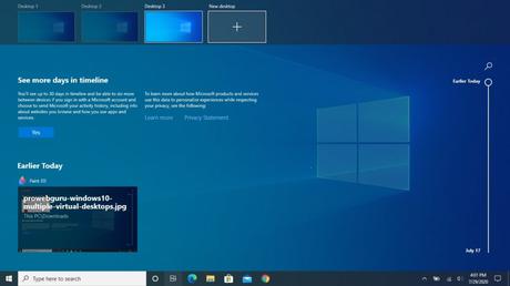 Multiple Virtual Desktops In Windows 10