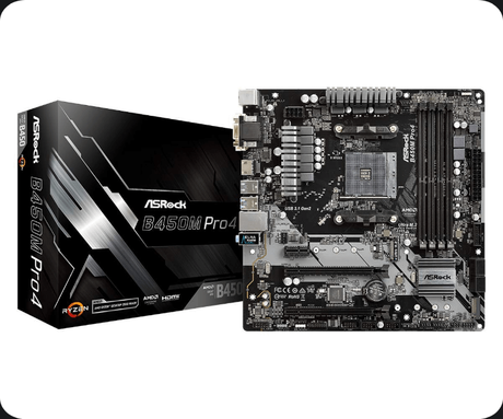 ASRock B450M PRO4 MicroATX Motherboard