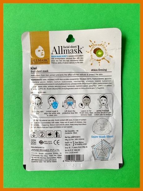 ALLMASK facial sheet mask Review: Made in India