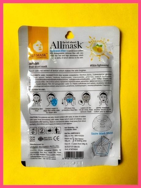 ALLMASK facial sheet mask Review: Made in India