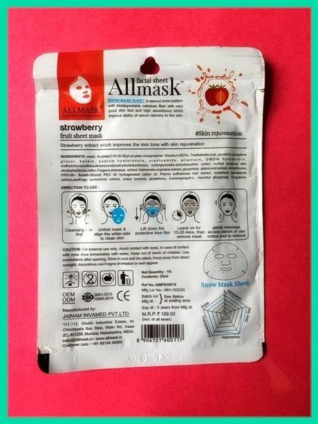 ALLMASK facial sheet mask Review: Made in India