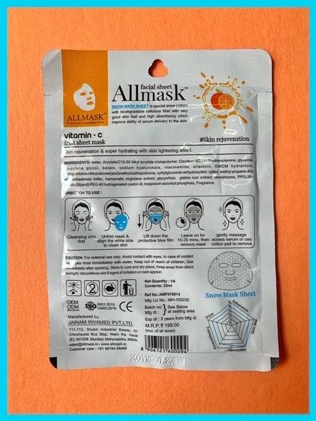 ALLMASK facial sheet mask Review: Made in India