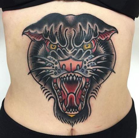 Lucky Cat Tattoo Studio  Stomach piece  Done by Sarah  Facebook