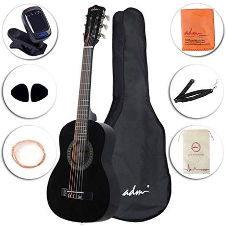 ADM Beginner Classical Guitar 30 Inch Nylon Strings Wooden Guitar Bundle Kit with Carrying Bag & Accessories, Blue