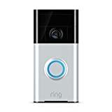 Ring Video Doorbell (1st Gen) – 720p HD video, motion activated alerts, easy installation – Satin Nickel