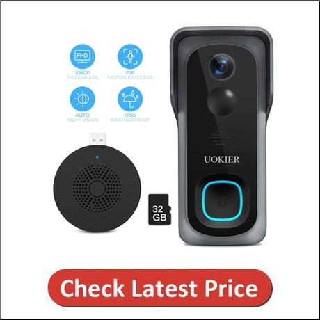 UOKIER WiFi Video Doorbell Camera, Wireless Security Doorbell
