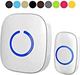 Wireless Doorbell by SadoTech – Waterproof Door Bells & Chimes Wireless Kit – Over 1000-Foot Range, 52 Door Bell Chime, 4 Volume Levels with LED Flash – Wireless Doorbells for Home – Model C (White)