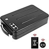 Jolitac Portable Steel Gun Safe Box Automatic RFID Card Sense, Metal Handgun Safe with Key Lock or 3 Digits Combination Safe Case, Black Smart Pistol Safe Handgun Security Quick Access for Car, Travel