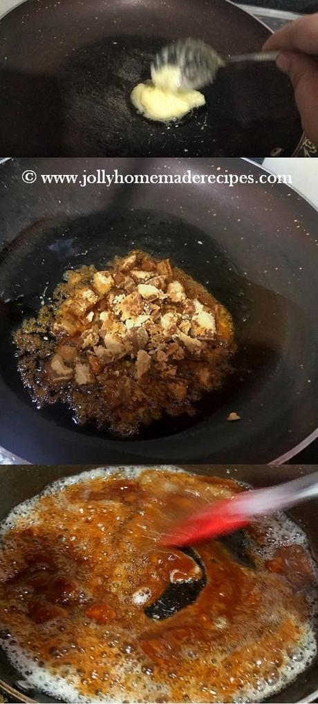 jaggery melts completely or bubbles form
