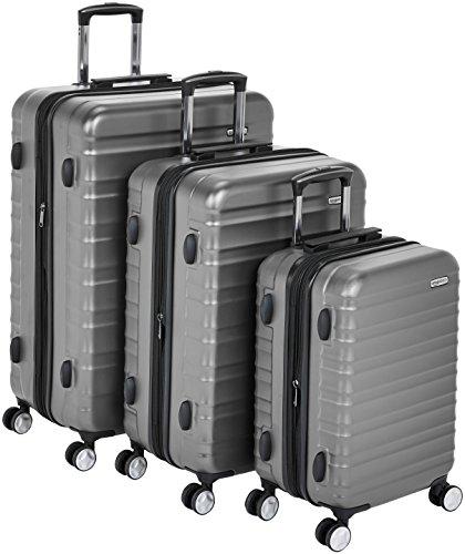 AmazonBasics Premium Hardside Spinner Luggage with Built-In TSA Lock - 26-Inch, Grey