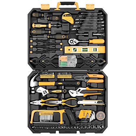 DEKOPRO 168 Piece Socket Wrench Auto Repair Tool Combination Package Mixed Tool Set Hand Tool Kit with Plastic Toolbox Storage Case