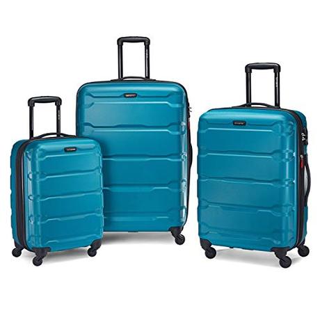 Samsonite Omni PC Hardside Expandable Luggage with Spinner Wheels, Caribbean Blue, 3-Piece Set (20/24/28)