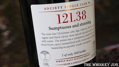 SMWS 121.38 Sumptuous and Stunning Left Label