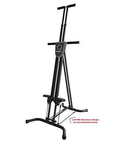 X-Factor Vertical Climber Cardio Exercise with Monitor and Resistance Straps for Smooth Climbing