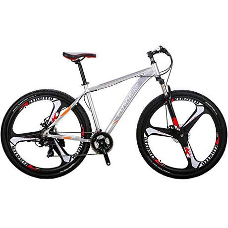 Eurobike 29” Mountain Bike Lightweight Aluminum Frame Front Suspension Daul Disc Brakes 21 Speed Mens Bicycle 29er MTB