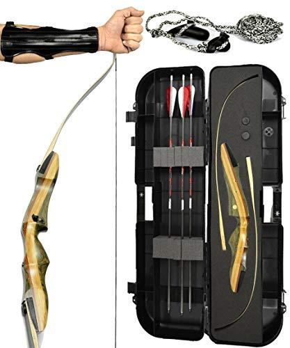 Spyder Takedown Recurve Bow - Ready 2 Shoot Archery Set | INCLUDES Bow, Instructions, Premium Carbon Arrows, Recurve Bow Case, Stringer Tool, Armguard, FREE GIFT | 45 lb RH -red