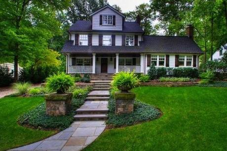 Symmetrical Front Yard Landscaping Ideas - Harptimes.com