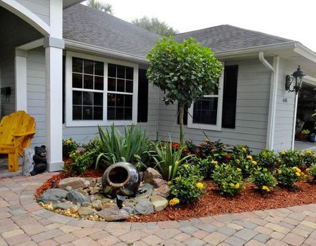 Front Yard Landscaping Ideas - Clay Fountain Tells More - Harptimes.com