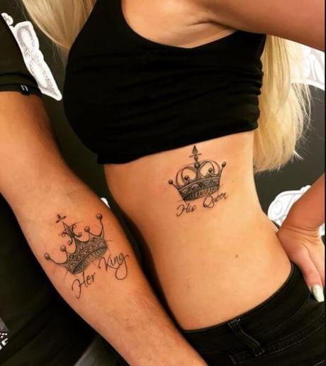 101+ King And Queen Matching Tattoos For Couples-2020
