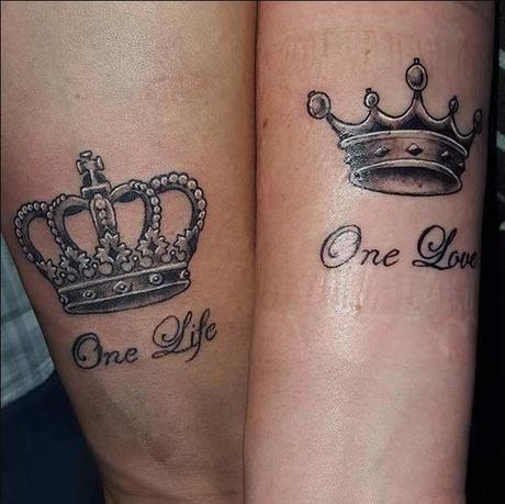 101+ King And Queen Matching Tattoos For Couples-2020