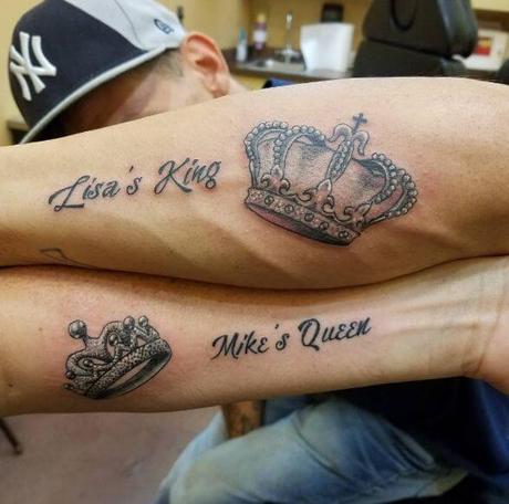 101+ King And Queen Matching Tattoos For Couples-2020