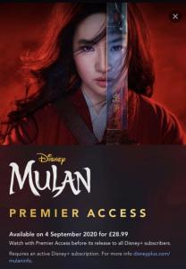 Disney+ Mulan to Premiere on Streaming Service!