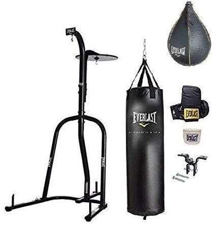 Everlast Dual Station Heavy Bag Stand, 100-lb, Speedbag, Value Bundle