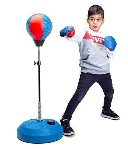 Tech Tools Punching Bag for Kids, Boxing Set with Stand and Kids Boxing Gloves Included - Height Adjustable - Great Exercise & Fun Activity for Kids Ages 5-12