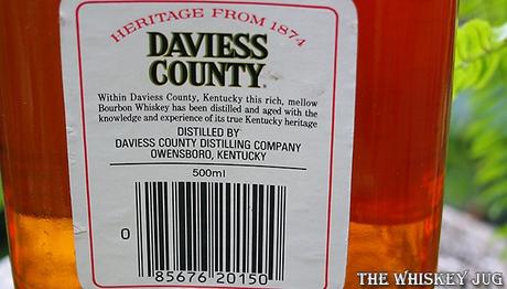 1981 Daviess County Bourbon Back Label