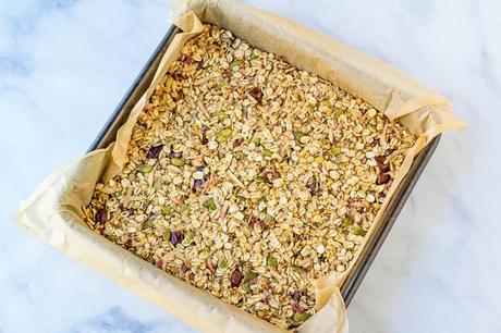 Healthy Flapjacks with Fruit, Nuts and Seeds