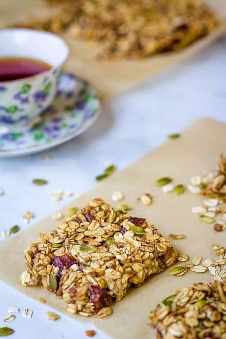 Healthy Flapjacks with Fruit, Nuts and Seeds